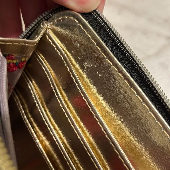 Betsy Johnson Black & Gold Large Patent Leather Wristlet - Picture 7 of 8